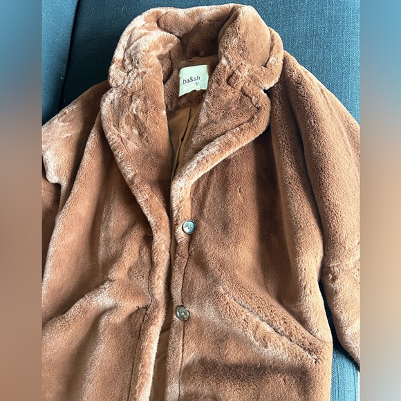 Chocolate brown faux fur coat - Picture 4 of 5